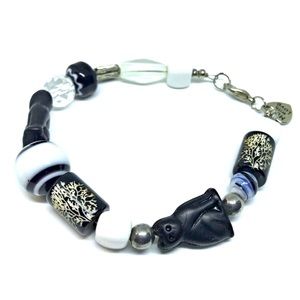Handmade cat glass bead durable bracelet